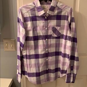 American Eagle plaid button down shirt, size 12